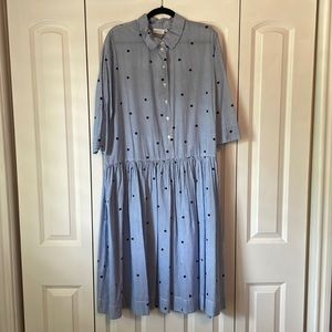 Masai Copenhagen Blue Stripe & Polka Dot Drop Waist Dress